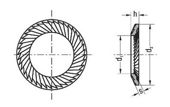 DIN 9250 safety lock washer drawing 