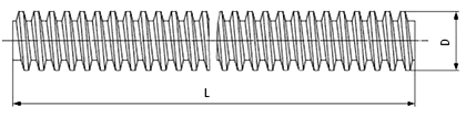 Stainless Steel Thread Rod, DIN 975 drawing 