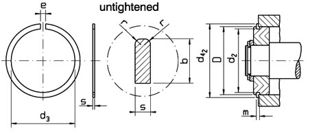 DIN 5417 SP series snap rings drawing 